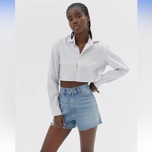 BDG Urban Outfitters A-Line High Rise Distressed Denim Short Size 24